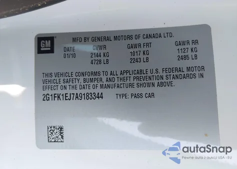2010 Chevrolet Camaro 2Ss from USA, damaged, VIN 2G1FK1EJ7A9183344